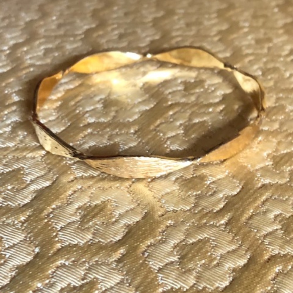 Sophia & Chloe Gold Bangle with Brushed Gold Finish